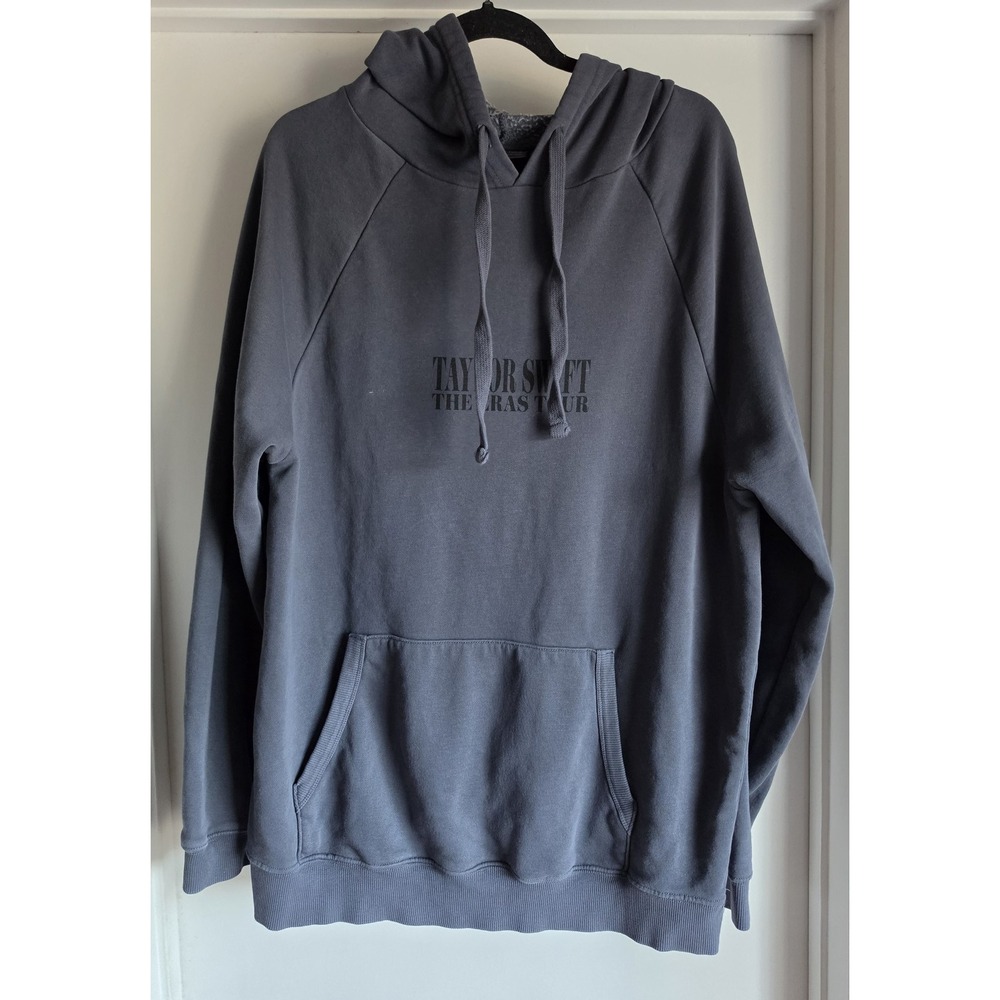 Taylor Swift Hoodie Size L Gray Graphic Pullover Sweatshirt Casual Unisex